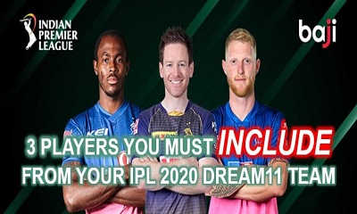 3 players you must include in your IPL 2020 Dream11 team for Kolkata Knight Riders (KKR) vs Rajasthan Royals (RR)