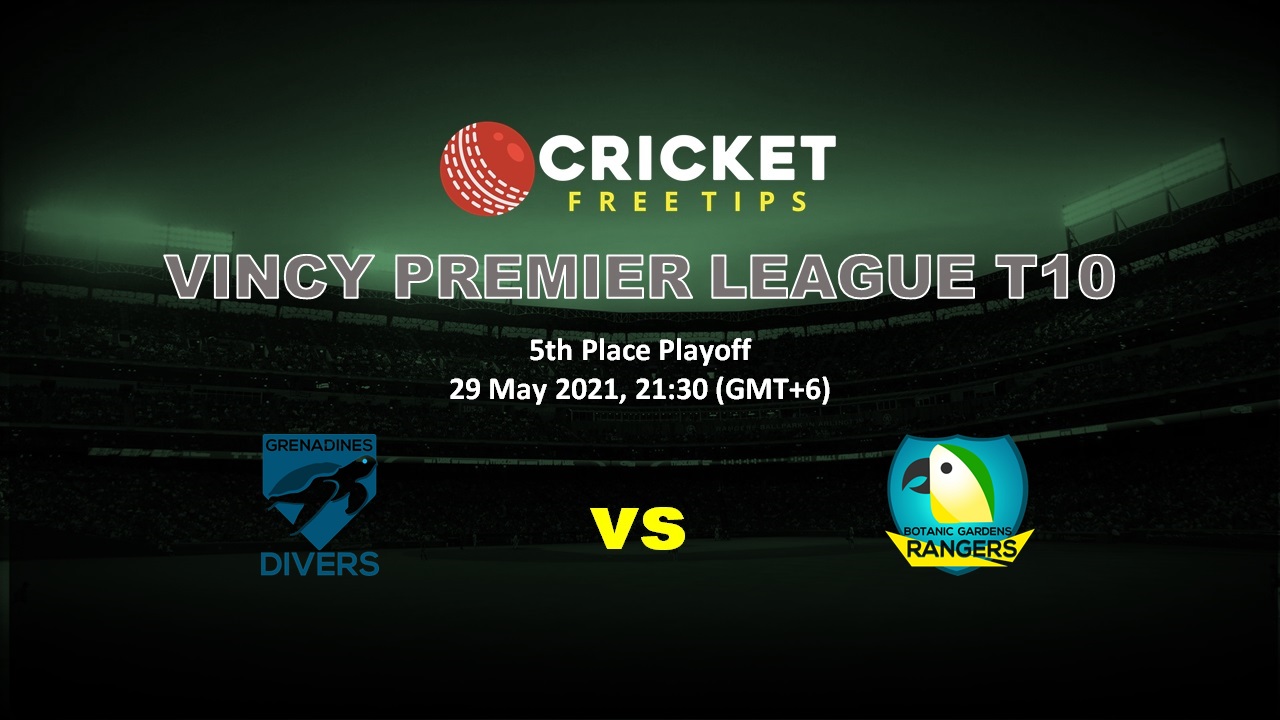 Cricket Free Tips Vincy Premier League 2021, 5th Place Playoff Grenadines Divers vs Botanical Gardens Rangers - BJ Sports