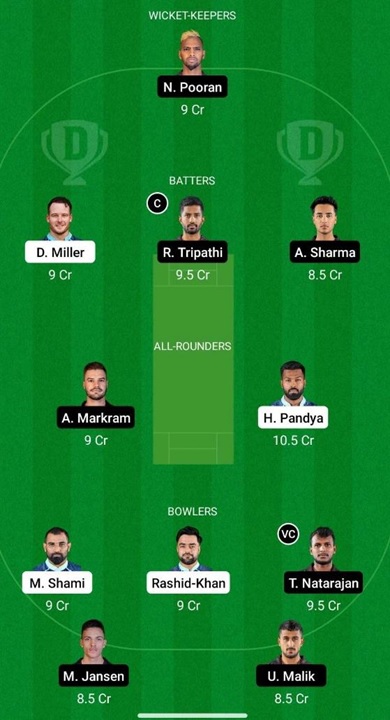 IPL 2022 Prediction GT vs SRH - Dream 11