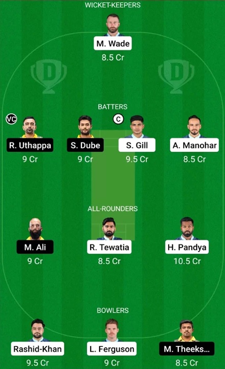 জিটি বনাম সিএসকে Dream 11