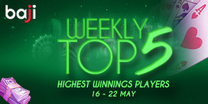 Weekly Top 5 Highest Winning Players