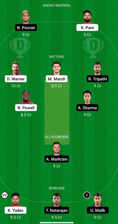 IPL 2022 Prediction DC vs SRH Dream 11