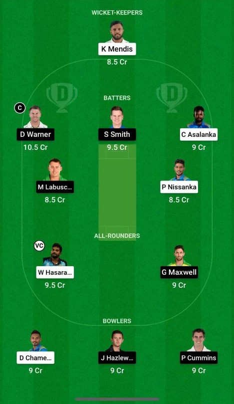 SL vs AUS – 1st ODI, Dream 11