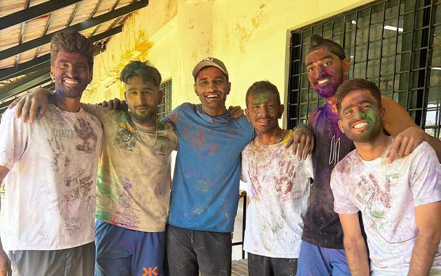 Yuzvendra Chahal celebrates Holi with teammates at NCA, pics go viral