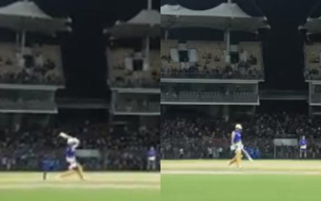 IPL 2023: MS Dhoni muscles one out of Chepauk during CSK's training session as spectators go wild