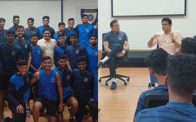 Former India skipper Anil Kumble shares pearls of advice with participants of U-19 High Performance camp at NCA