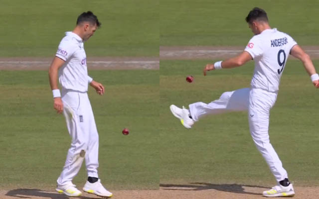 Ashes 2023: James Anderson shows off football skills with keepy uppys at Old Trafford