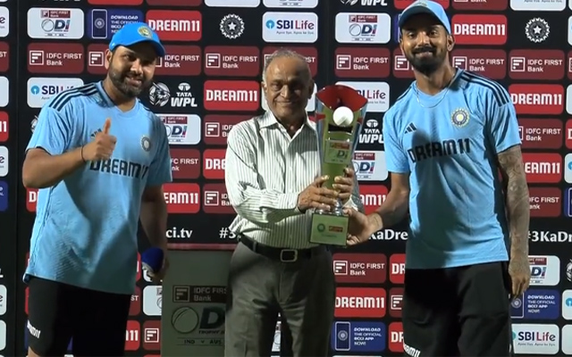 IND vs AUS: Rohit Sharma hands over trophy to KL Rahul after India clinch series 2-1