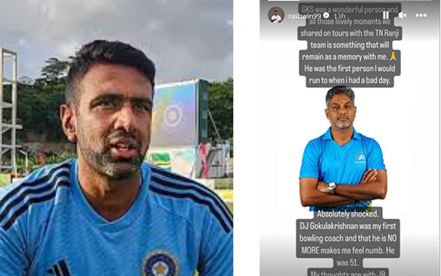 Ravichandran Ashwin pays emotional homage to deceased former Tamil Nadu player, coach DJ Gokulakrishnan