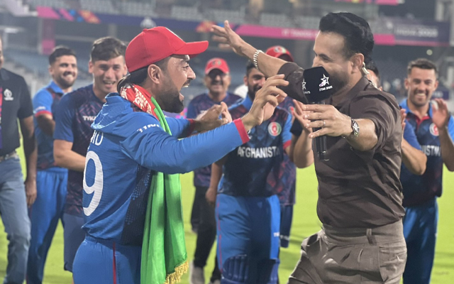 ODI World Cup 2023: Rashid Khan dances with Irfan Pathan to celebrate Afghanistan's historic win against Pakistan