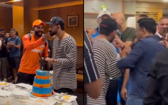 Watch: Team India celebrates Virat Kohli's 'special century' and Ravindra Jadeja's five-wicket haul post ODI World Cup 2023 game win