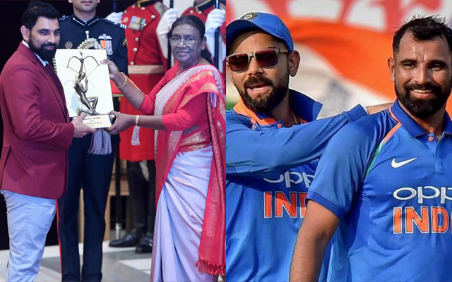 'Mubarak ho lala' - Virat Kohli, others extend congratulatory wishes to Mohammed Shami for prestigious Arjuna Award