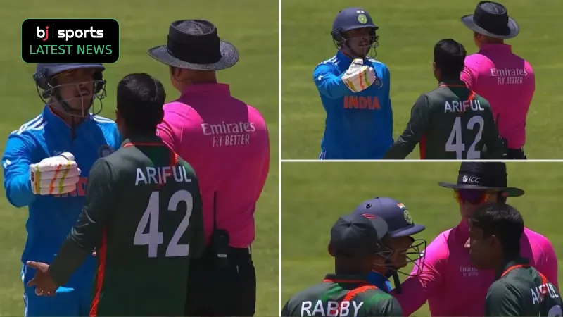U19 World Cup 2024 India captain Uday Saharan, Bangladesh's Ariful Islam involved in heated exchange, separated by umpires
