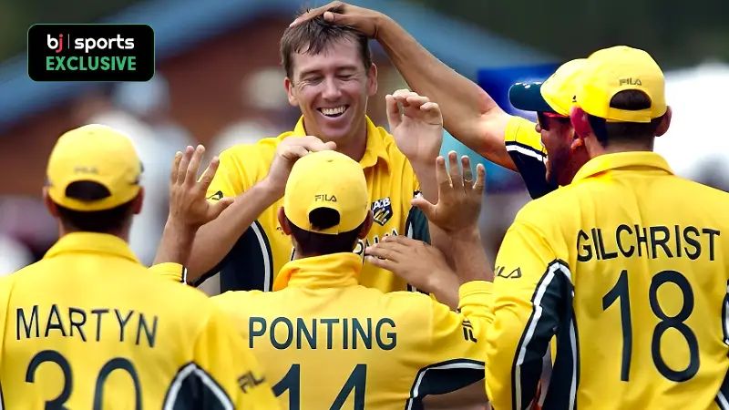 Glenn McGrath took 7 for 15 against Namibia in a World Cup match in 2003