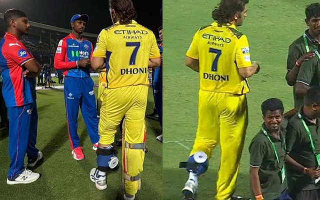 IPL 2024: MS Dhoni spotted with ice pack on leg after breathtaking knock against Delhi Captials