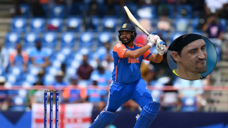 T20 World Cup 2024 Rohit Sharma takes Mitchell Starc for 29 runs as India get off to a flying start versus Australia