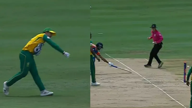 Watch Quinton de Kock's brilliant presence of mind sends Axar Patel back to pavilion after sublime 47