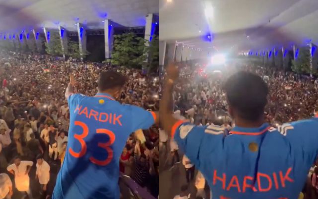 Hardik Pandya ने पूरी भीड़ के साथ मिलकर गाया Chak De India सॉन्ग रौंगटे खड़े कर देगा यह वीडियो