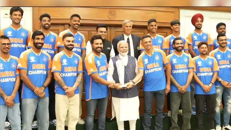 Prime Minister Narendra Modi meets Indian team after T20 World Cup triumph