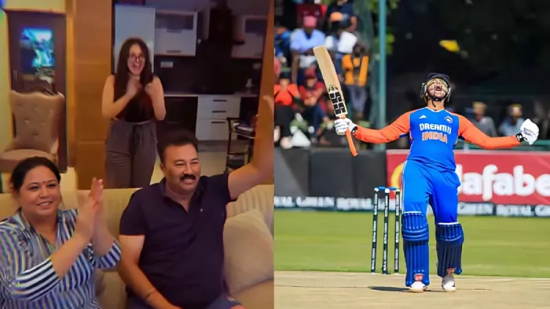 Watch Family celebrates Abhishek Sharma's debut century, video goes viral