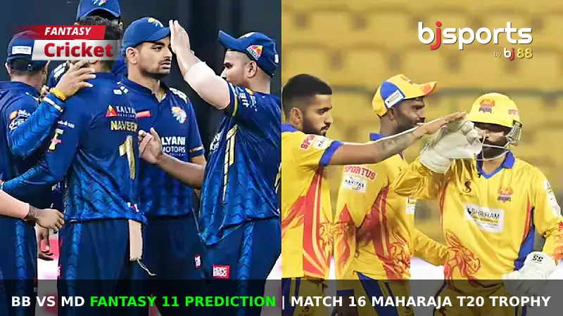 BB vs MD Dream11 Prediction, Fantasy Cricket Tips, Playing XI, Pitch Report & Injury Updates For Match 16 of Maharaja T20 Trophy