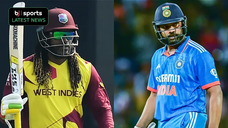 Rohit Sharma equals Chris Gayle's six hitting record in ODIs