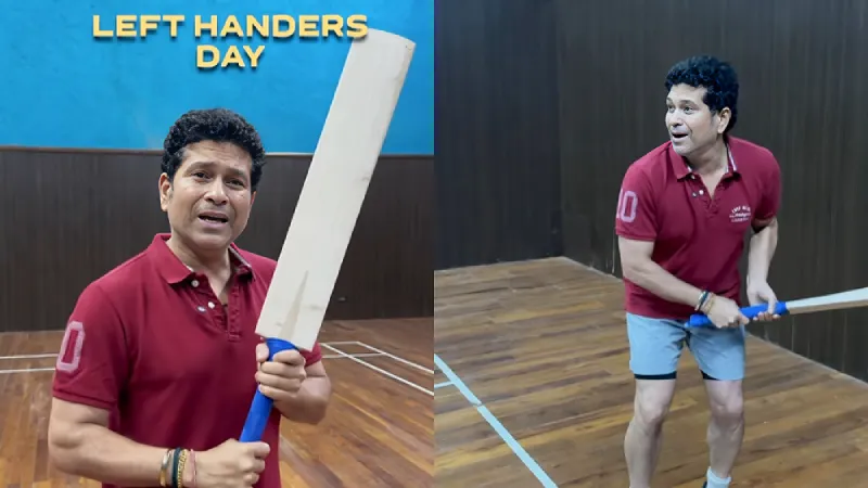 Watch Sachin Tendulkar turns southpaw on International Left Handers Day