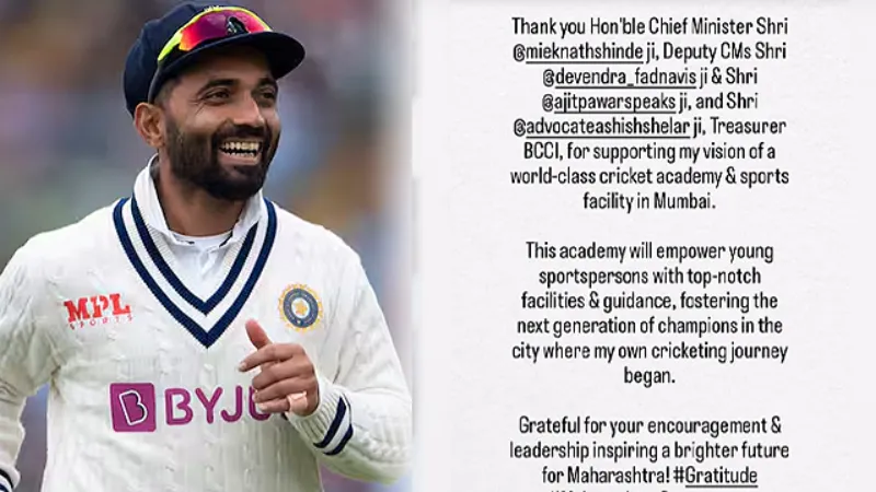 Ajinkya Rahane to start cricket academy in Mumbai