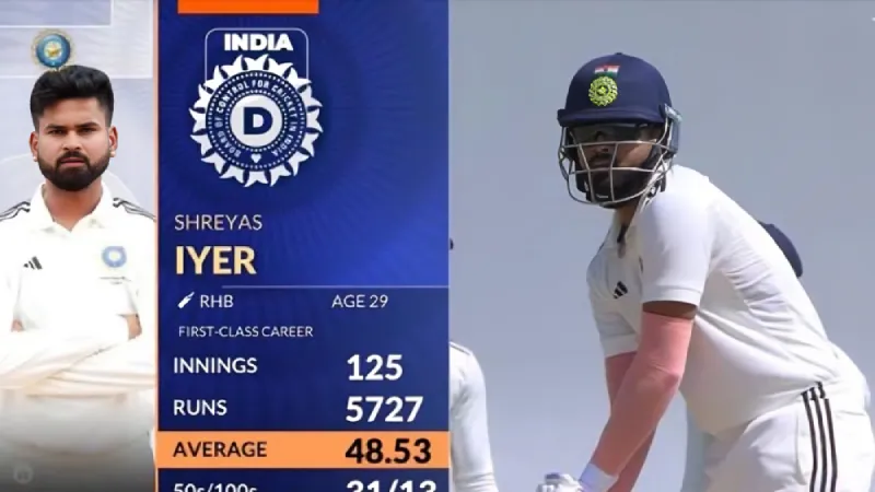 Duleep Trophy 2024 Shreyas Iyer departs for seven-ball duck after coming to bat wearing sunglasses