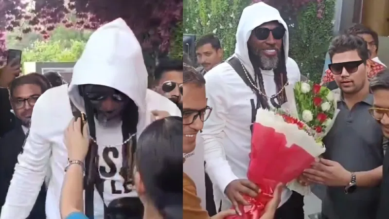 Exclusive Watch Chris Gayle's Grand welcome in Jodhpur as he joins Gujarat Greats for LLC 2024