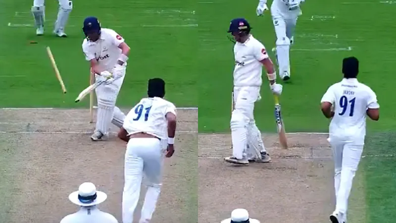 Watch: Jaydev Unadkat rattles Sam Northeast stumps in county championship game for Sussex