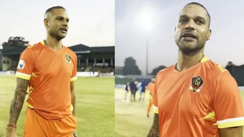 Watch: Shikhar Dhawan entertains fans with singing skills during LLC 2024