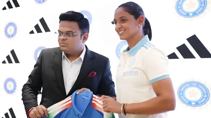 WATCH BCCI Secretary Jay Shah, Harmanpreet Kaur unveil Team India's new ODI jersey, video goes viral