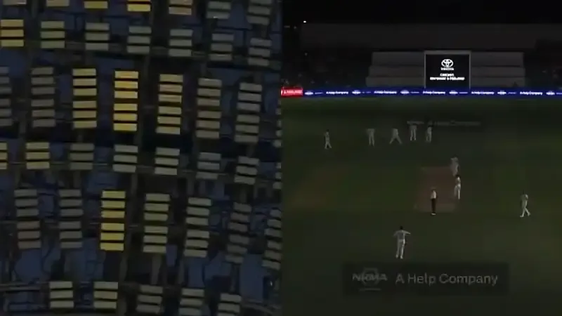 WATCH Floodlight failure multiple times during pink-ball Test leaves India bowlers frustrated