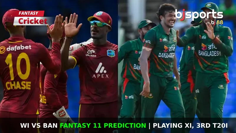 WI vs BAN Dream11 Prediction, Fantasy Cricket Tips, Predicted Playing XI, Pitch Report & Injury Updates For 3rd T20I